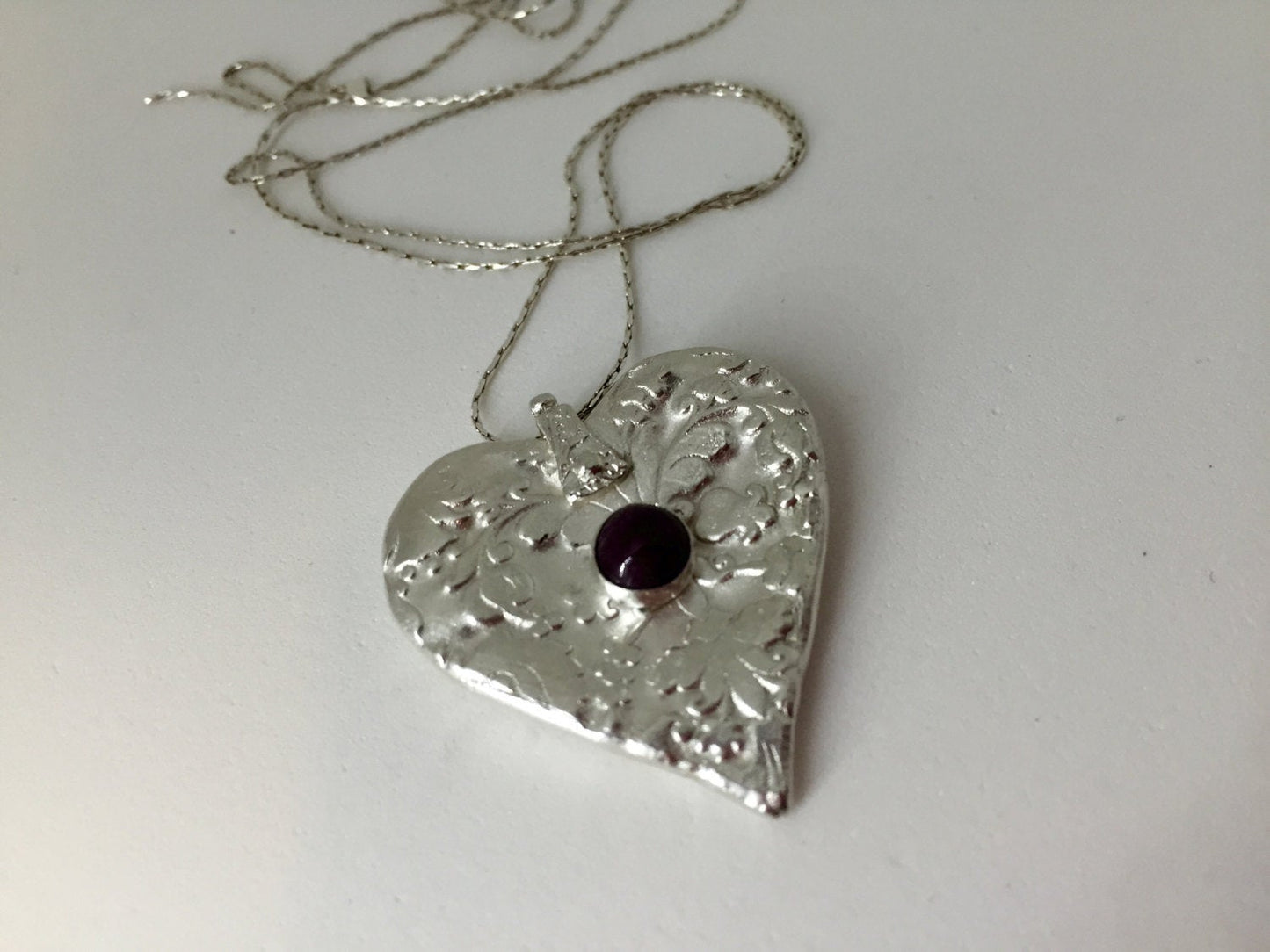 My heart is yours - fine silver and ruby